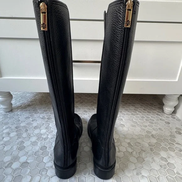 Tory Burch Black Christy Riding Boots - Picture 2 of 9
